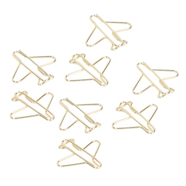 100 stk. papirclips Bærbare rustfri galvanisering guld søde flyformede metalpapirclips til kontor og hjem