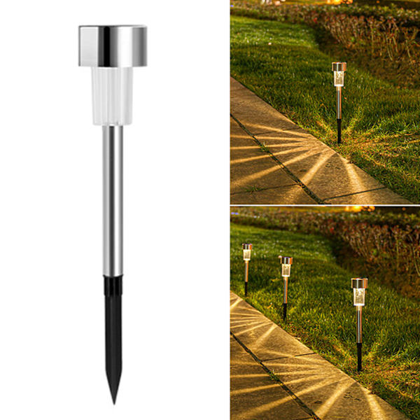 10 st 4,5 cm solcellslampa Plug In trädgård Landskap Pathway gräsmatta Dekoration lampa för utomhus uteplats innergård varmt ljus