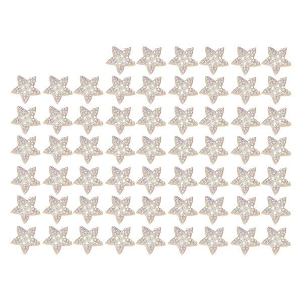 60 st Star Patches Shiny Faux Pearl Rhinestone Korrekt storlek Multi Purpose Sy On Patches för väskor Skor Kläder