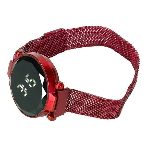 Kvinnor LED watch LED-pekskärm Stor skärm Slitstark legering Modedesign Digital LED- watch för flicka Kvinnor Vuxen Röd