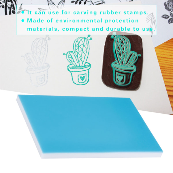 DIY Stamp Carving Block - Farget Sandwich Rubber Blue White