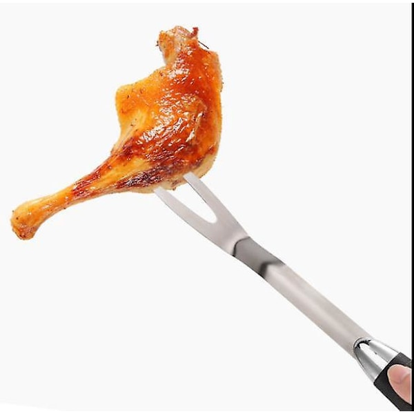 Grillverktygssats i rostfritt stål - Tång, Spatel och Gaffel (3-delars set)