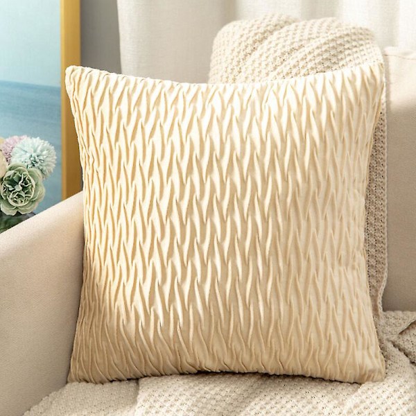 Velour Pudebetræk 45*45cm til Stue Sofa, Sæt med 2 Ensfarvede Firkantede Pudebetræk Soveværelsesdekoration