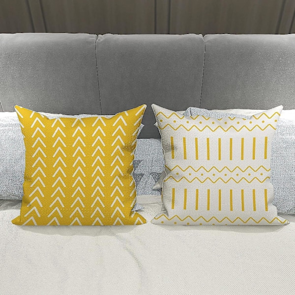 Dekorativ putetrekk i lin for utendørs bruk, moderne sofa, lenestol, seng, bil - 45x45cm