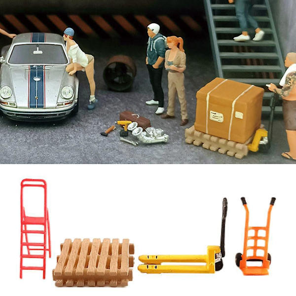 2 x 1/64 Skala Bilverkstad Layout Diorama Modell Tillbehör Leksak