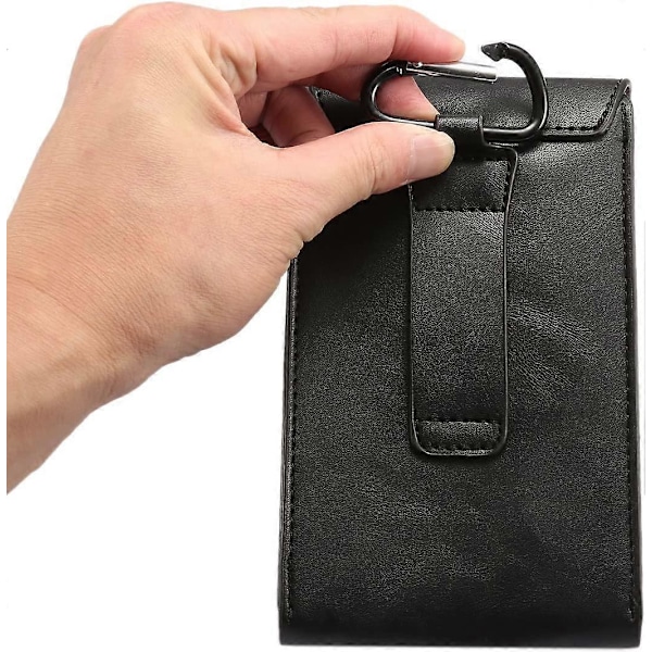 Mobiltelefon Midjeväska Herr, Läder Mobiltelefon Bältesklämma Fodral, Vertikal PU Läder Telefon Midjeholster Universell Smartphone Bältesögla Fodral Kort H