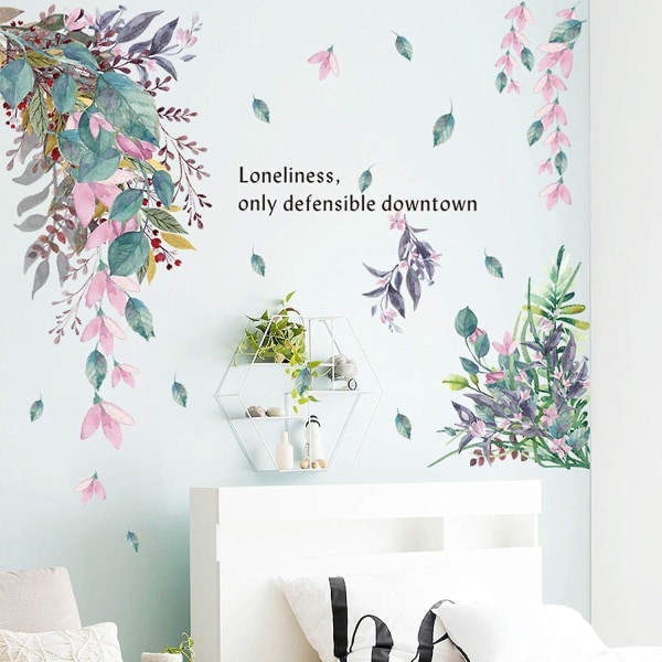 Vihreät lehdet -seinätarra - Kuori ja kiinnitä palmupuun lehtikasvit Seinätarrataideseinämaalaukset makuuhuoneeseen, olohuoneeseen, luokkahuoneeseen - vedenpitävä tee-seinäkoristelu