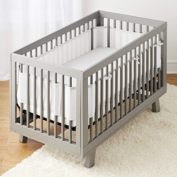 2 stk Baby Crib Bumper Sæt Åndbar Mesh Crib Liner Anti Collision Seng Bumpers