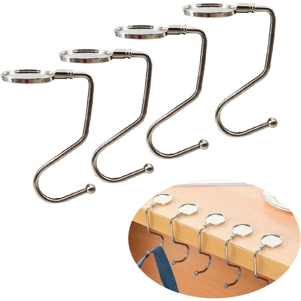 Skridsikre metalpungophængskroge - sæt med 4 bordplader til punge, smykker og halskæder
