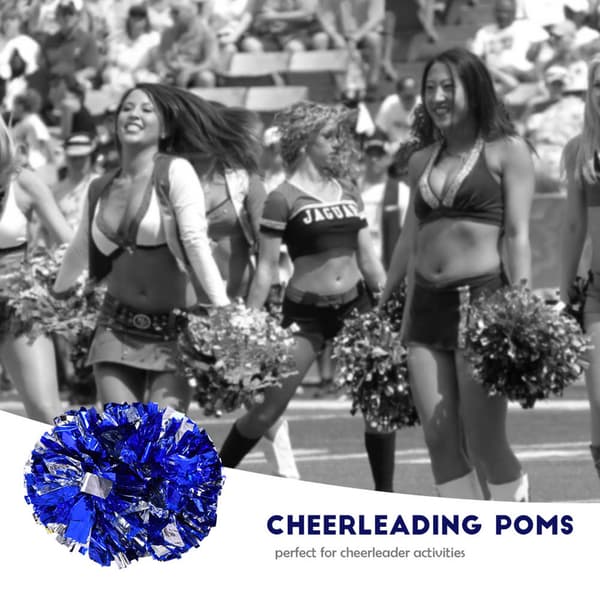 Cheerleader Aerobics Pom Poms Pompoms for Dansefest Skoleidrettskonkurranse (Sølv Blå)