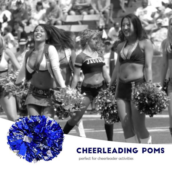 Cheerleader Aerobics Pom Poms Pompoms för dansfest Skolidrottstävling (silverblå)