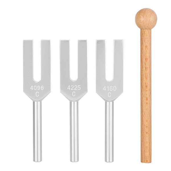 C4096 / C4160 / C4225 Aluminiumlegering Stämgaffel Ljudläkning Terapi Verktyg Set med Hammare