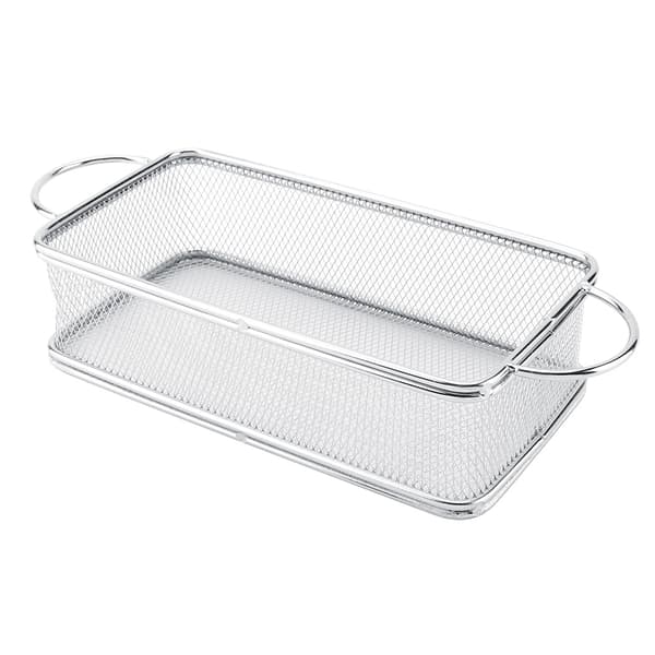 Friturekurv i rustfrit stål, multifunktionel mesh friturekurv (27*12*6cm)