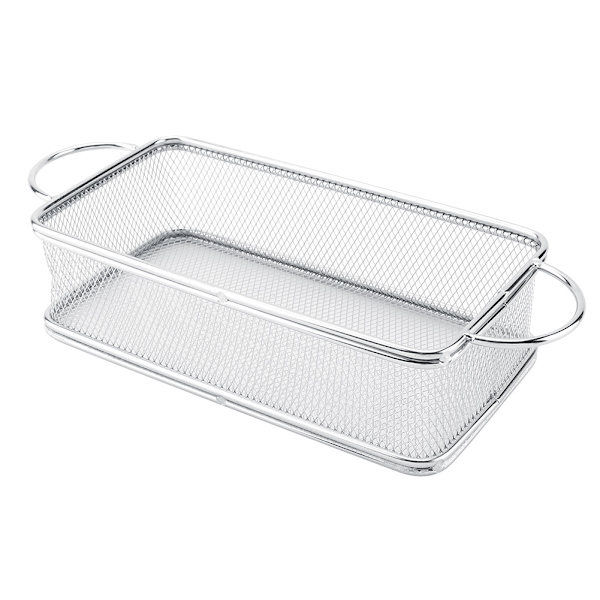 Friturekurv i rustfrit stål Multifunktionel netfriturekurv (27*12*6cm)