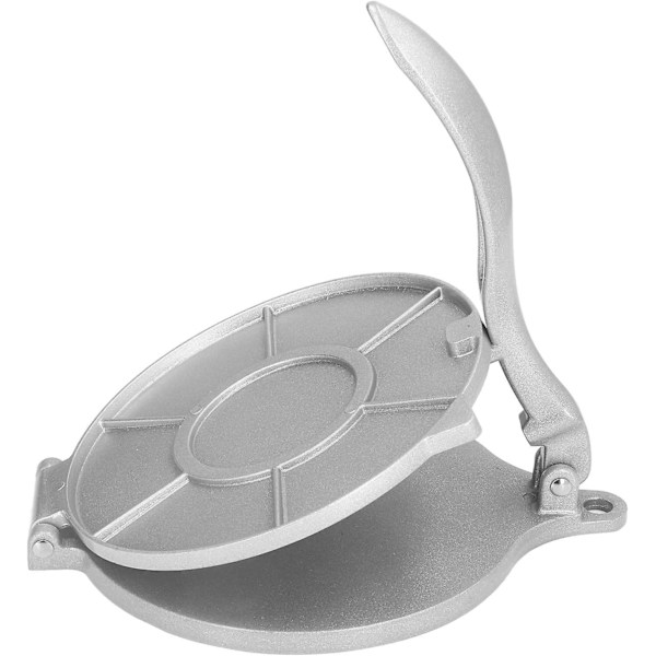 Tortillapresse 16 cm, Tortillamaskin i aluminiumslegering, Taco-presse Sølv Mais Mel Tortillapresse Kraftig Quesadilla-maskin for Hjemmebruk og Pastabutikker
