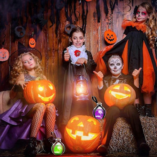 Halloween Tumma Taika Korkki Juomapullo Pyöreä Pallomainen Lasipullo Velho Tumma Taika Juomapullo Halloween Rekvisiittaa varten ack)