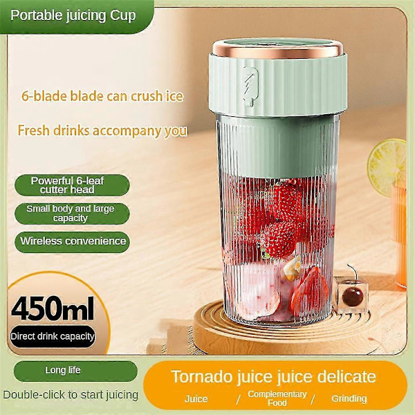 Juicekopp Uppladdningsbar Mini Elektrisk Juicer Liten Portabel Juicer Multifunktionell Fruktmixer för Hushåll