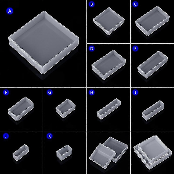 Silikoneform DIY Firkantet Rektangel Epoxy Resin Spejl Håndværk Smykker Dekoration - størrelse: e