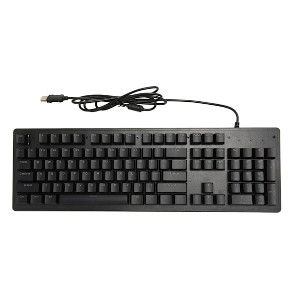 Gaming tastatur USB 104 taster mekanisk switch RGB baggrundsbelyst 4,9ft kabel kablet tastatur til stationær bærbar computer grøn switch (sorte taster)