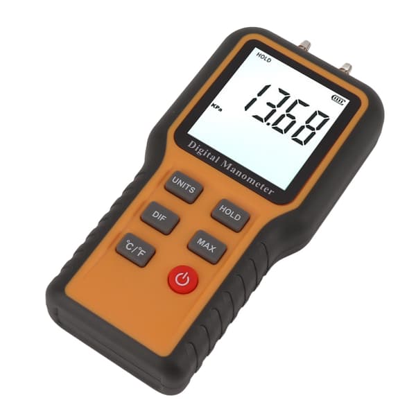 Motor Digital Manometer Differentialmätare Högprecision Dubbelport HVAC Gastestare Lufttrycksmätare