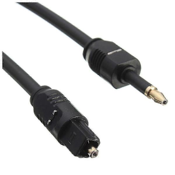 1m 3ft Toslink Til Mini Jack 3.5mm Digital Optisk Spdif Lydkabel Guldbelagt