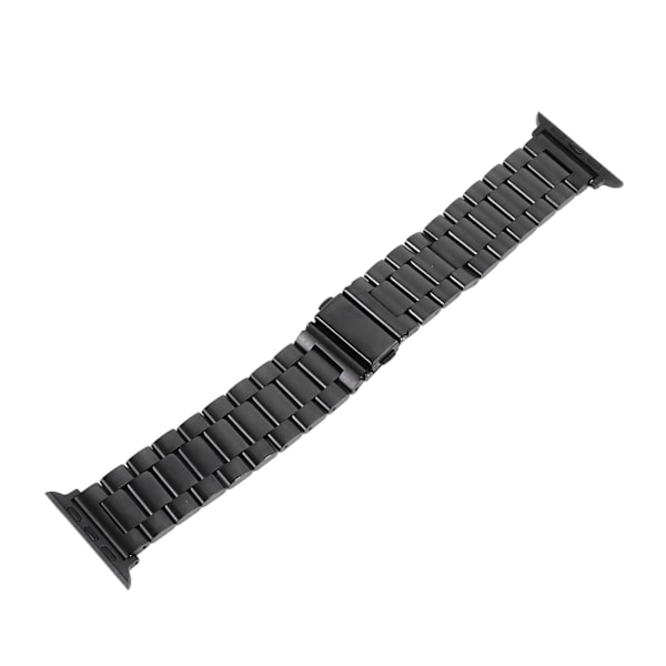 Udskiftningsurrem i rustfrit stål med justering til Iwatch 7 42mm 44mm 45mm Sort
