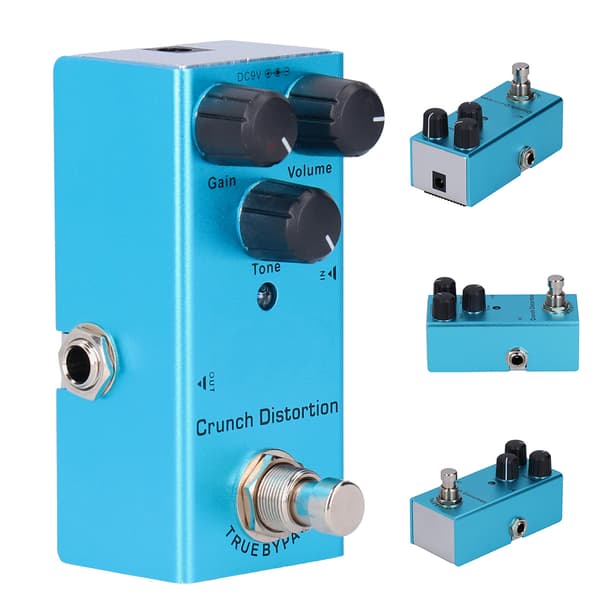 Elektrisk gitar effektpedal Crunch Distortion Mini True Bypass Aluminiumlegering DC 9V JDF‑3