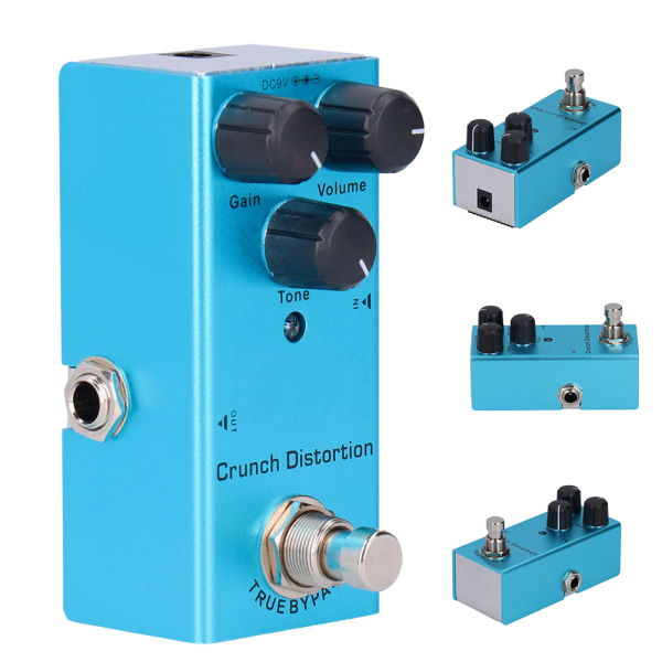 Elektrisk gitareffektpedal Crunch Distortion Mini True Bypass Aluminiumslegering DC 9V JDF-3