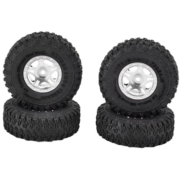 4 kpl 1 tuuman kumirenkaat alumiiniseosvanteet sopivat Axial SCX24 90081 AXI00001 AXI00002 1/24 Crawler -autoon titaaniväri