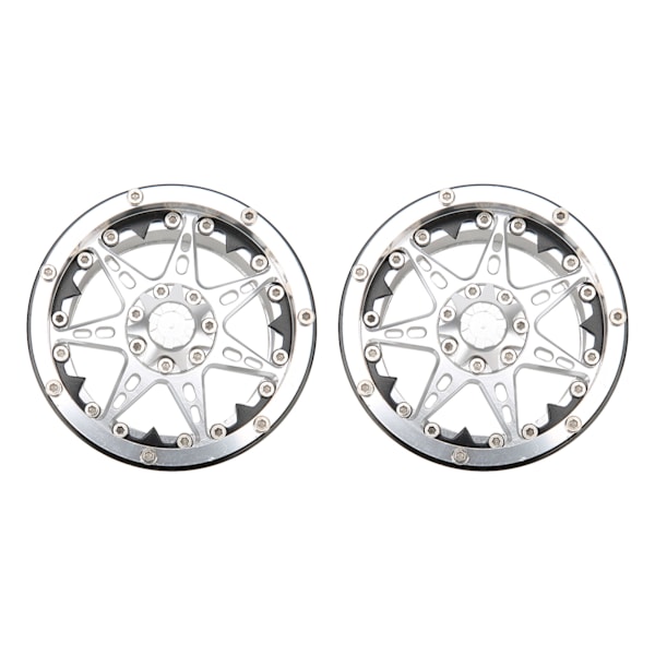 2 stk. RC aluminiumslegering Beadlock hjulnav Hub til SCX10 / TRX4 / TRX6 1/10 RC bilopgraderingsdele Sølv sort