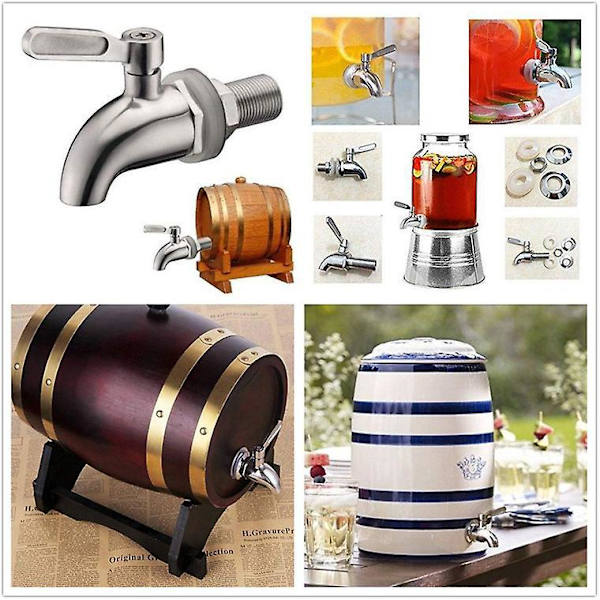 Drikkevareautomat i rustfrit stål Vandhane til Homebrew Barrel Fermentering Vinøl Spigot Juice Dispenser