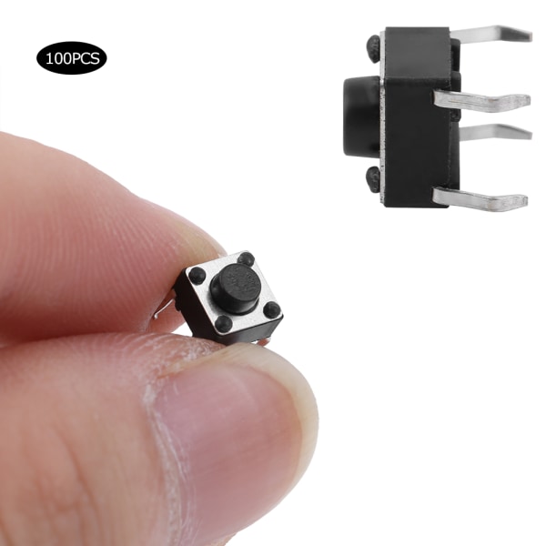 100 kpl Momentary Tactile Push Button Switch Mini Micro Tact -kytkintarvike 6 x 4,3 mm