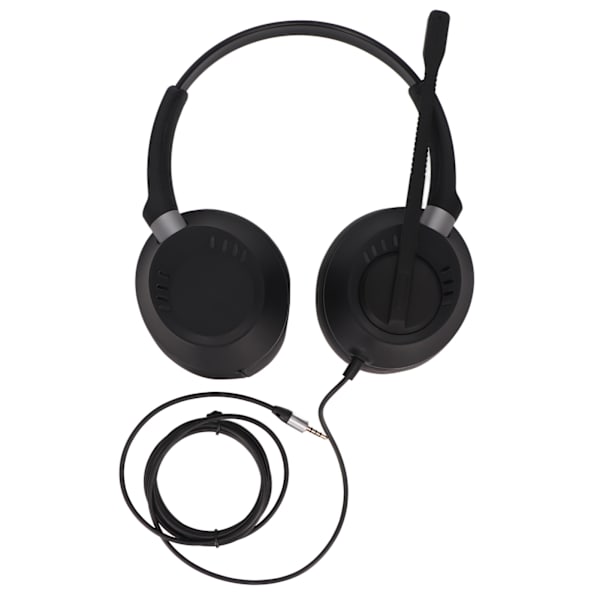 3,5 mm mobiltelefonheadset med mikrofon brusreducerande binaural kundtjänst hörlurar för callcenter kontor