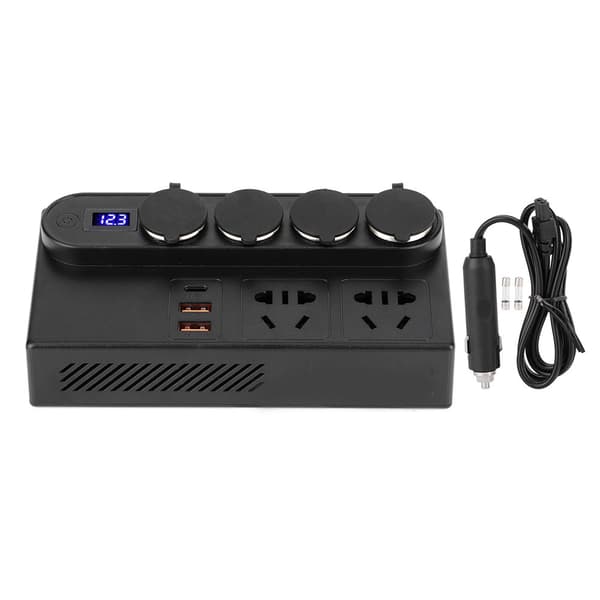200W Bilinverter 12-24V til 220V 7USB Hurtigoplader Spændingsomformer Transformer