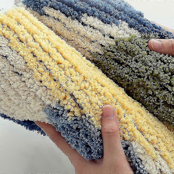 Skridsikker bademåtte 40x60 cm Skovblad badeværelsesmåtte superblød og vandabsorberende maskinvaskbar mikrofiber badeværelsestæppe til badeværelse brusebad B