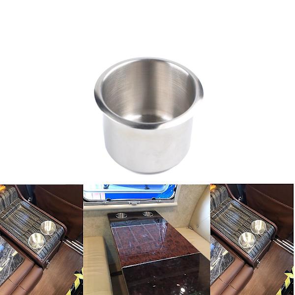 Kopphållare i rostfritt stål, infällbar, silver, liten, anti-spill lösning för pokerbord, arbetsbord