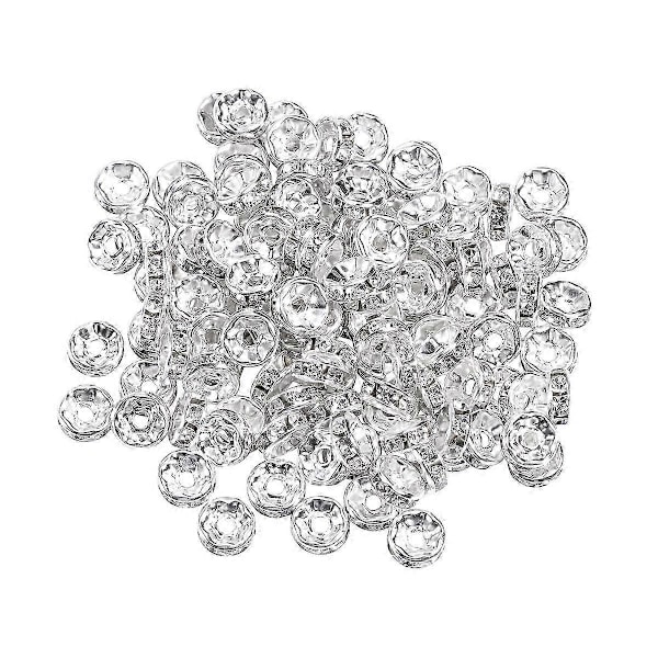 100 st DIY Distanspärlor Pläterade Distanspärlor Smyckestillverkning Distanspärlor Rhinestone Distanspärlor