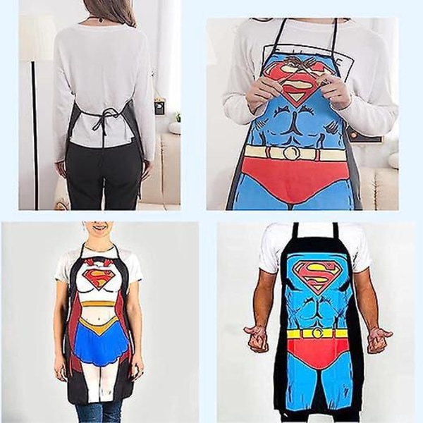 Supermann parforklesett - 2 stk, unisex kjøkkenforklær