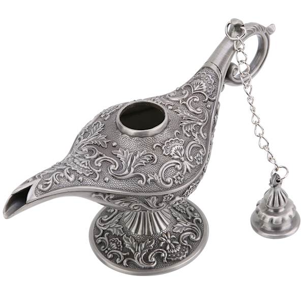 Røkelsebrenner i form av en hul Aladdin-lampe, dekorasjon til skrivebordet, hjemmet