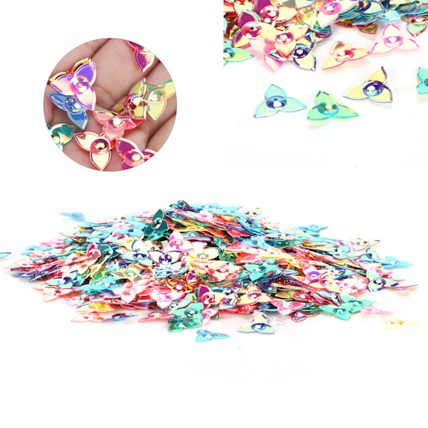 Konfetti Blomformade Glitter Paljetter Färgfest Bröllop Strö Dekoration Tillbehör (1,5 cm Triangulära Blommor)