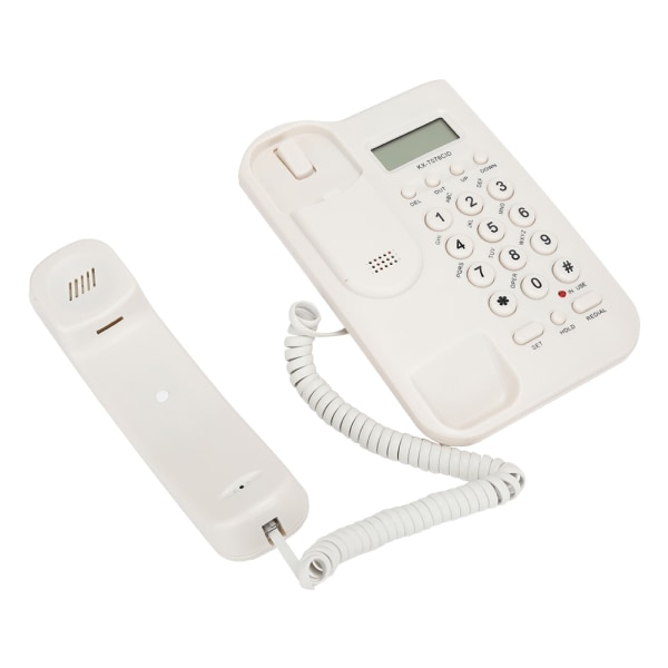 KX T076 kablet engelsk fasttelefon hjemmekontortelefon (UK telefonlinje med tilfeldig farge) (hvit)