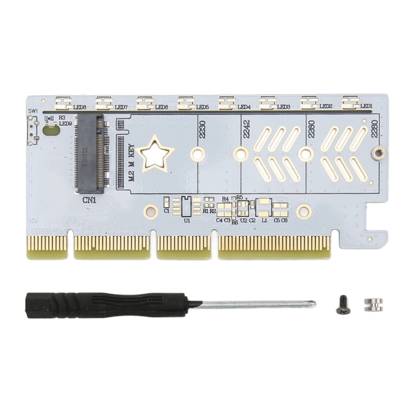 PCIe till NVMe-adapterkort 64Gbps PCIe 4.0 Plug and Play Stabil Säker NVMe SSD till PCIe-kort för 2230 2242 2260 2280 PCIE NVME