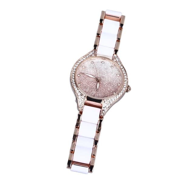 Dam Quartz Klocka Trendig Elegant Rostfritt Stål Armband Strass Bling Damklocka för Vardagsbruk