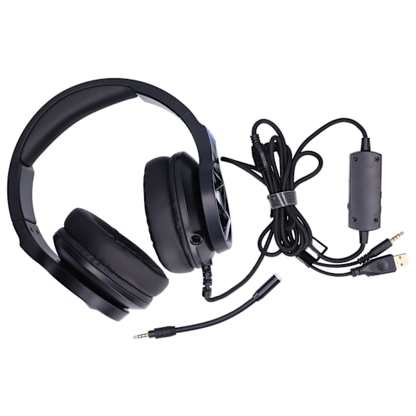 Gaming Headset Surround Sound Støjreducerende Over Ear Hovedtelefoner med Mikrofon og LED-lys til PS4