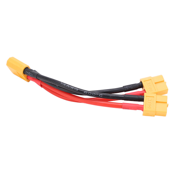 XT60 parallel batteristikkabel Dobbelt forlænger Y-splitter 1 han til 2 hun silikonetråd til RC-batterier