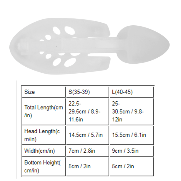 5 kpl Irrotettavat, säädettävät kengät, tuki Unisex kenkien paarit laajennustyökalu (valkoinen) S(35-39)