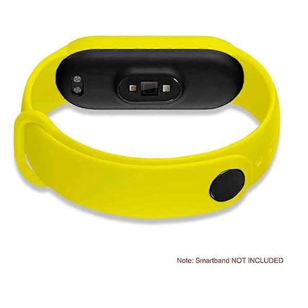 (Keltainen) Silikoninen Vaihtoranneke Yhteensopiva Xiaomi Mi Band 6 5 Amazfit Band 5 Musta Pehmeä Hihna Anti-Lost Band Vaihto