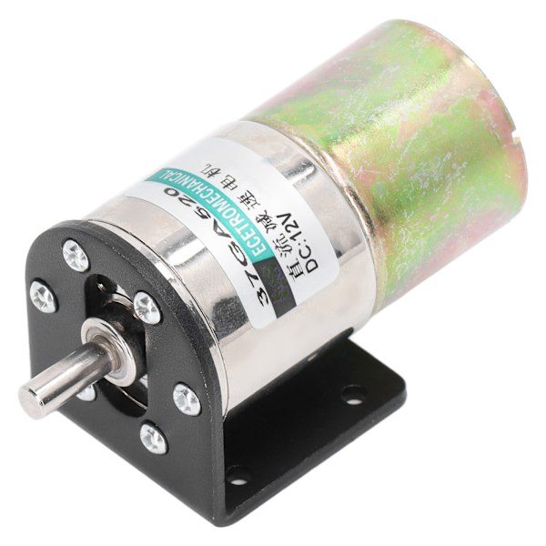 DC-snäckväxelmotor, mikroborstad, självlåsande, industriell elmotor i aluminiumlegering, 12 V, 10 W, med hållare, 0–50 varv/min