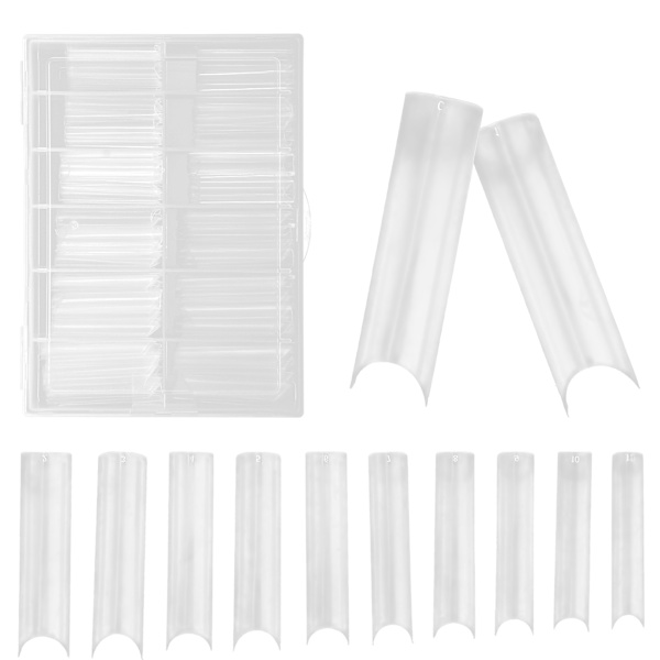 240 stk kunstige falske negleforlengelsestips Transparente falske neglertips Neglesalongtips