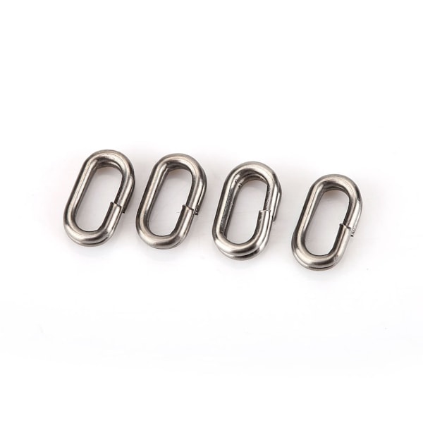 180 stk rustfritt stål splittringer swivel fiskeutstyr snap-kontakter sett